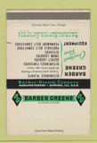 Matchbook Cover - Barber Greene Tractors Aurora IL equipment 40 Strike