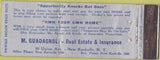 Matchbook Cover - Guadagnoli Real Estate Insurance New Rochelle NY