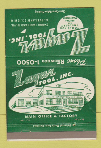 Matchbook Cover - Zagar Tool Inc Cleveland OH 40 Strike