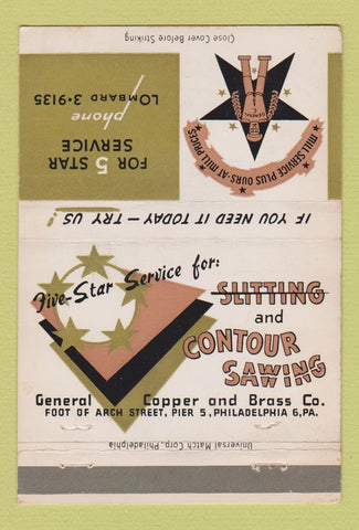 Matchbook Cover - General Copper and Brass Philadelphia PA 40 Strike