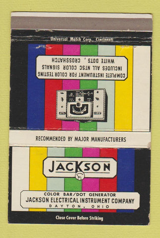 Matchbook Cover - Jackson Color Bar Dot Generator Dayton OH 40 Strike