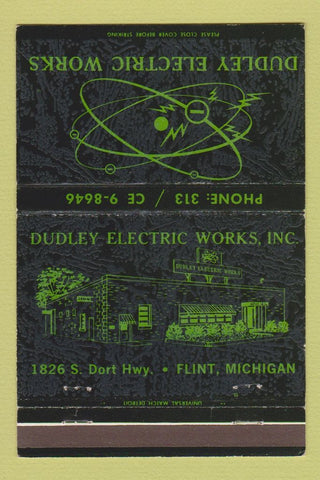 Matchbook Cover - Dudley Electric Works Flint MI 40 Strike