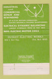 Matchbook Cover - Dudley Electric Works Flint MI 40 Strike