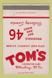 Matchbook Cover - Tom's Liquor Wheeling WV 40 Strike