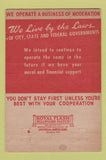 Matchbook Cover - Tom's Liquor Wheeling WV 40 Strike