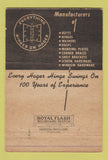 Matchbook Cover - Hager Hinges 40 Strike