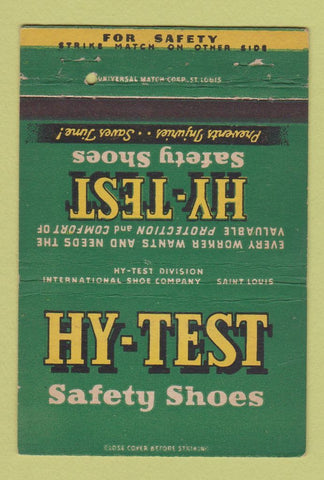 Matchbook Cover - Hy Test Safety Shoes St Louis MO 40 Strike