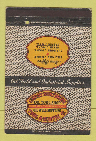 Matchbook Cover Great Northern Tool Supply Billings MT Kevin Cut Bank 40 Strike