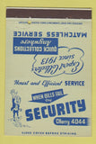 Matchbook Cover - Security Collecting debt Cincinnati OH 40 Strike