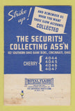 Matchbook Cover - Security Collecting debt Cincinnati OH 40 Strike