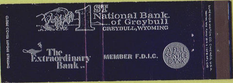 Matchbook Cover - 1st National Bank Greybull WY