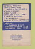Matchbook Cover - Safway Steel Scaffold Blix Johnson Syracuse NY 40 Strike