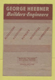 Matchbook Cover - George Heebener Builders Engineers Philadelphia PA 40 Strike