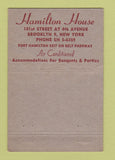 Matchbook Cover - Hamilton House Brooklyn NY 40 Strike