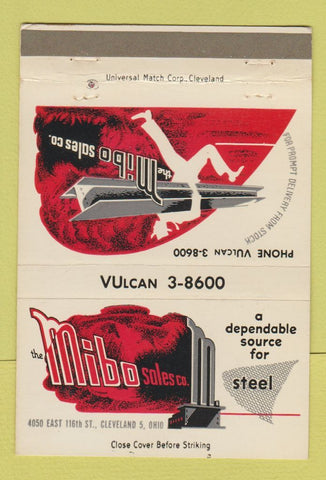 Matchbook Cover - Mibo Sales Steel Cleveland OH 40 Strike