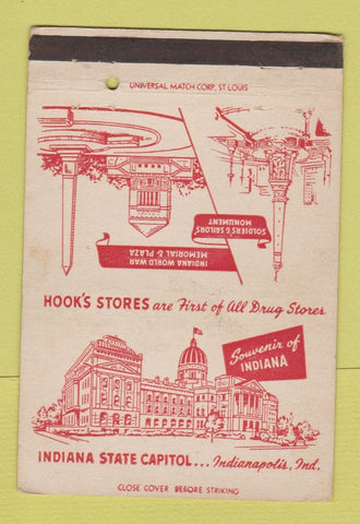 Matchbook Cover - Hook's Drug Stores Indianapolis IN 40 Strike
