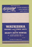 Matchbook Cover - Waukesha Motors WI 40 Strike