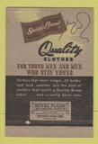 Matchbook Cover - Society Men's Clothes Osmun's Pontiac MI 40 Strike