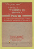 Matchbook Cover - Restaurant Verdi Philadelphia PA 40 Strike