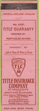 Matchbook Cover - Title Insurance Co of Minnesota Cleveland OH