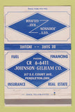 Matchbook Cover - Johnson Gilham Insurance Real Estate Pendleton OR 40 Strike
