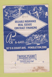Matchbook Cover - Johnson Gilham Insurance Real Estate Pendleton OR 40 Strike
