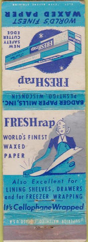 Matchbook Cover - Freshrap Waxed paper girlie WEAR Peshigo WI