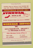 Matchbook Cover - Workman Temporary Work Service Chicago IL 40 Strike