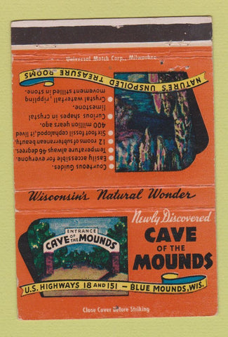 Matchbook Cover - Cave of the Mounds Blue Mounds WI 40 Strike