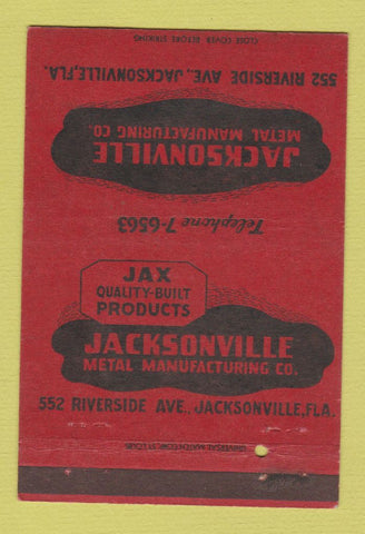 Matchbook Cover - Jacksonville Metal Manufacturing FL 40 Strike