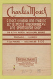 Matchbook Cover - Charles Mosel Men's Clothes Chicago IL WEAR 40 Strike