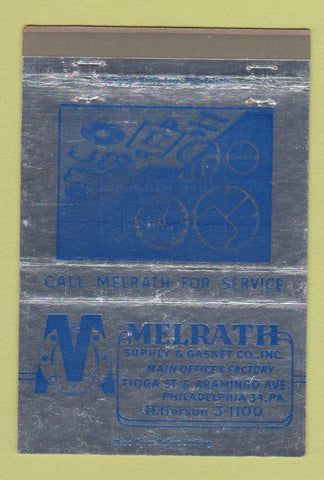 Matchbook Cover - Melrath Supply Gasket Philadelphia PA 40 Strike