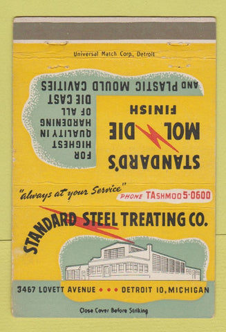 Matchbook Cover - Strand's Mol Die Steel Treating Detroit MI 40 Strike