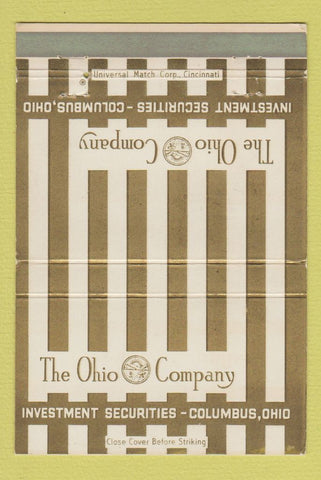 Matchbook Cover - Ohio Company Investment Securities Columbus OH 40 Strike