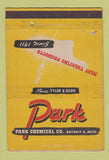 Matchbook Cover - Park Chemical Detroit MI heat treating 40 Strike