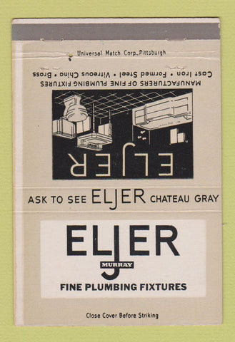 Matchbook Cover - Eljer Plumbing Fixtures  40 Strike