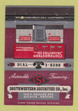 Matchbook Cover - Southwestern Securities Insurance Wichita KS 40 Strike