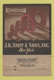 Matchbook Cover - JK Smit and Sons Diamond Core Bits New York City 40 Strike