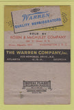 Matchbook Cover - Warren Refrigerators Display Cases Washington DC 40 Strike