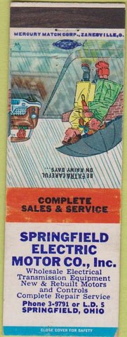 Matchbook Cover - Springfield Electric Motor Co OH
