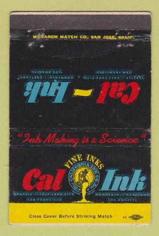 Matchbook Cover - Cal Ink San Francisco Los Angeles CA WEAR 40 Strike