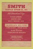 Matchbook Cover - Smith Textile Apron Gastonia NC 40 Strike