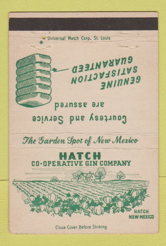 Matchbook Cover - Hatch COOP Cotton Gin Hatch NM 40 Strike