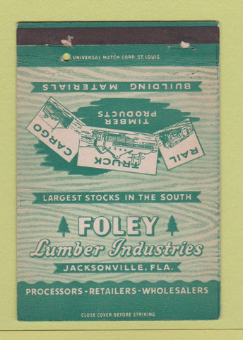 Matchbook Cover - Foley Lumber Industries Jacksonville FL  40 Strike