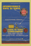 Matchbook Cover - Santa Fe Tank and Tower Los Angeles CA 40 Strike