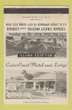 Matchbook Cover - Cedar Crest Motel Lodge Cedar City UT WEAR 40 Strike