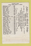 Matchbook Cover - Cedar Crest Motel Lodge Cedar City UT WEAR 40 Strike