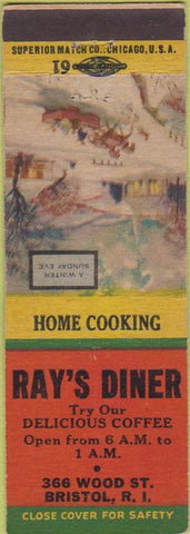 Matchbook Cover - Ray's Diner Bristol RI