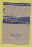 Matchbook Cover - Manufacturers' Exchange New York CIty 40 Strike