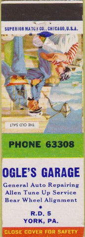 Matchbook Cover - Ogle's Garage York PA